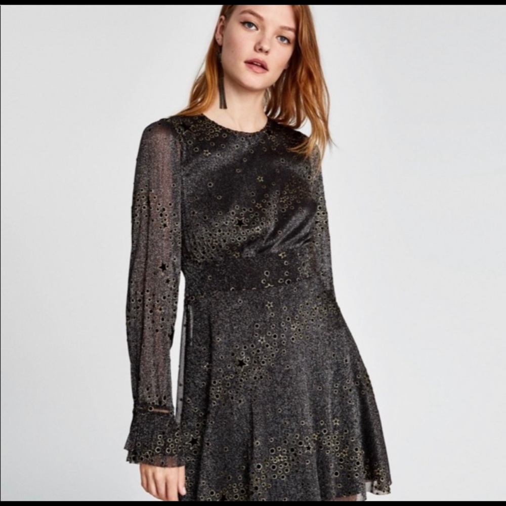 Zara shimmery stars dress